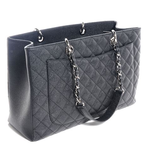 chanel caviar quilted xl grand shopping tote gst black